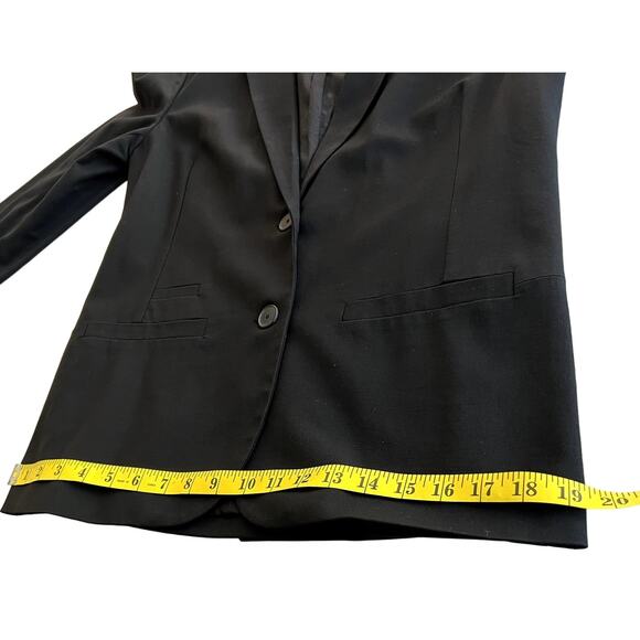 Diane von Furstenberg Blazer Jacket Women Size 12 Black Two Button Business Coat - Picture 7 of 16